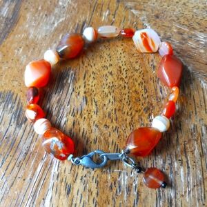 Handmade Carnelian Crystal Beaded Bracelet!!!!